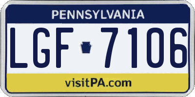 PA license plate LGF7106