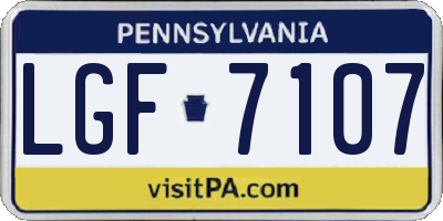 PA license plate LGF7107