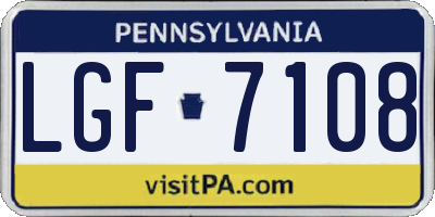 PA license plate LGF7108