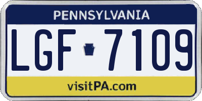 PA license plate LGF7109