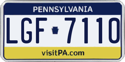 PA license plate LGF7110