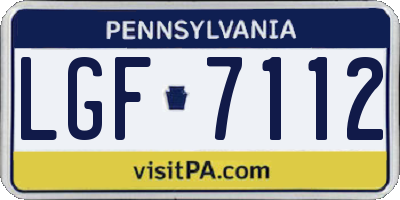 PA license plate LGF7112