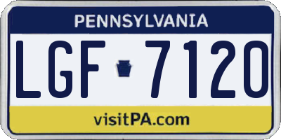 PA license plate LGF7120