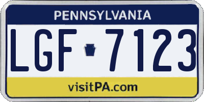 PA license plate LGF7123