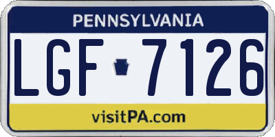 PA license plate LGF7126