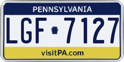 PA license plate LGF7127