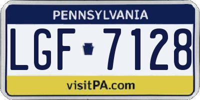 PA license plate LGF7128
