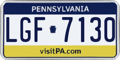 PA license plate LGF7130