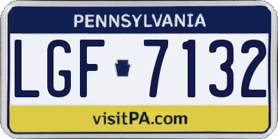 PA license plate LGF7132