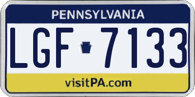 PA license plate LGF7133