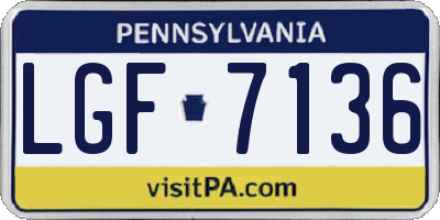 PA license plate LGF7136