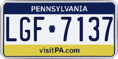 PA license plate LGF7137