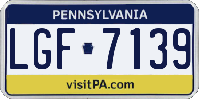 PA license plate LGF7139