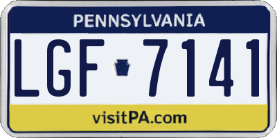PA license plate LGF7141
