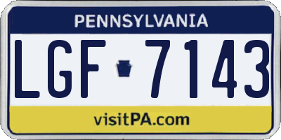 PA license plate LGF7143