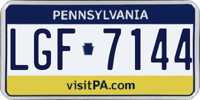PA license plate LGF7144