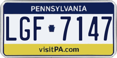 PA license plate LGF7147