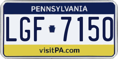 PA license plate LGF7150