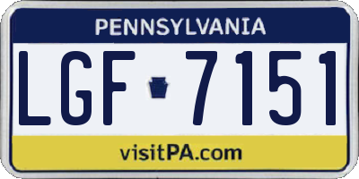 PA license plate LGF7151