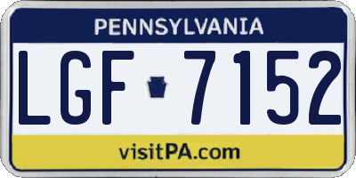PA license plate LGF7152