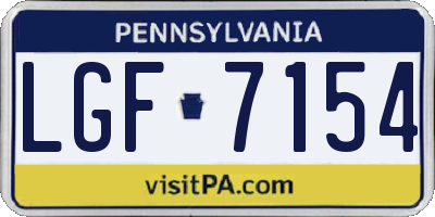 PA license plate LGF7154