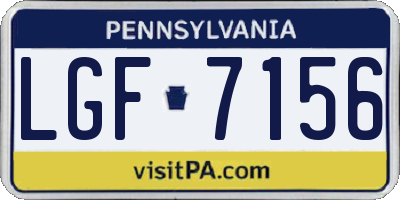PA license plate LGF7156