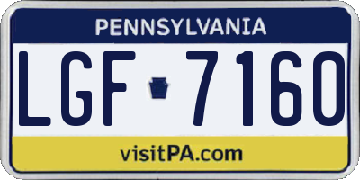 PA license plate LGF7160