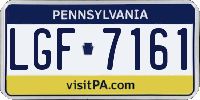 PA license plate LGF7161