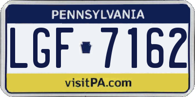 PA license plate LGF7162