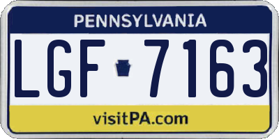 PA license plate LGF7163