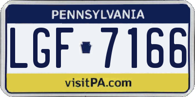 PA license plate LGF7166