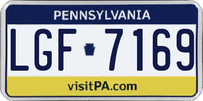 PA license plate LGF7169