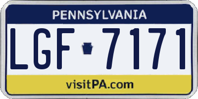 PA license plate LGF7171