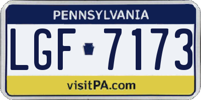 PA license plate LGF7173