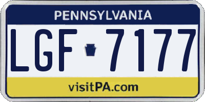 PA license plate LGF7177