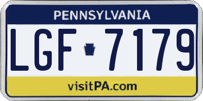 PA license plate LGF7179
