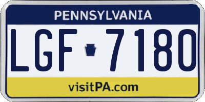 PA license plate LGF7180