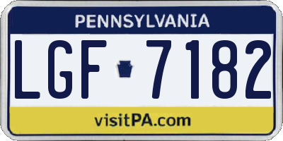 PA license plate LGF7182