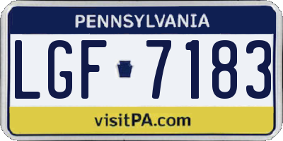 PA license plate LGF7183