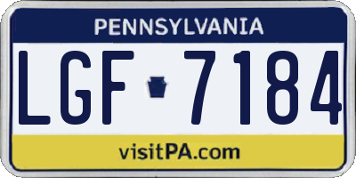 PA license plate LGF7184