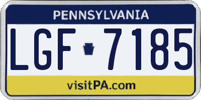 PA license plate LGF7185