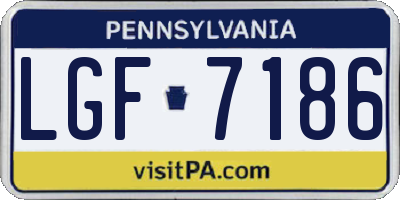 PA license plate LGF7186