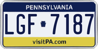 PA license plate LGF7187