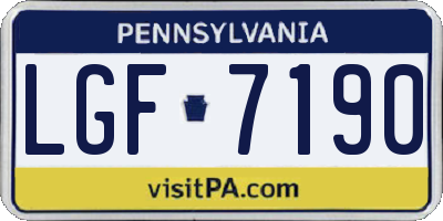 PA license plate LGF7190