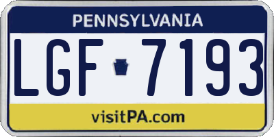 PA license plate LGF7193