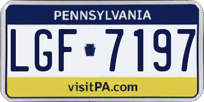 PA license plate LGF7197