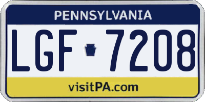PA license plate LGF7208