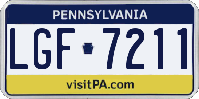 PA license plate LGF7211