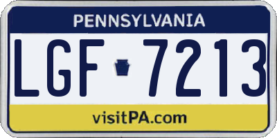 PA license plate LGF7213
