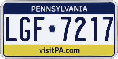 PA license plate LGF7217